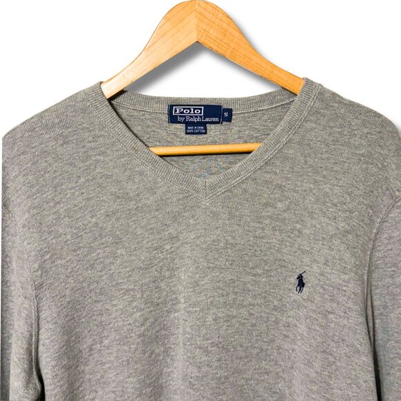 Polo Ralph Lauren Men’s Gray V-Neck Sweatshirt Pullover Size S / Small - Picture 3 of 6